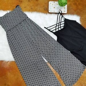 Black/White Diamond Print Palazzo Pants